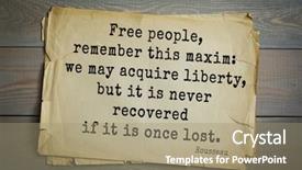  Presentation with enlightenment - Slides having rousseau french philosopher writer thinker background and a coral colored foreground