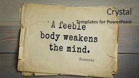  Presentation with mind body - Amazing PPT layouts having rousseau french philosopher writer thinker backdrop and a mint green colored foreground