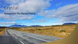  Presentation with route - Slide deck having route-1-or-ring-road background and a light blue colored foreground