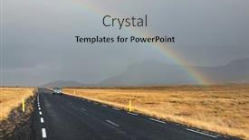  Presentation with route - Audience pleasing presentation design consisting of route-1-or-ring-road backdrop and a light gray colored foreground