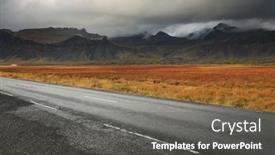  Presentation with route - Presentation theme featuring route-1-or-ring-road background and a dark gray colored foreground