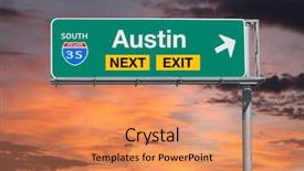  Presentation with austin texas - Presentation design with route 35 freeway next exit background and a coral colored foreground