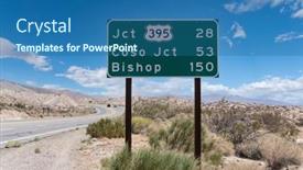  Presentation with route - Presentation theme consisting of route-395-to-bishop-highway background and a ocean colored foreground