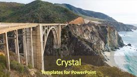  Presentation with indian historic places - Beautiful PPT theme featuring route 66 - historic bixby bridge backdrop and a tawny brown colored foreground