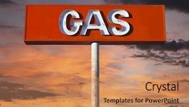  Presentation with neon - PPT theme enhanced with route 66 - vintage neon gas sign background and a coral colored foreground