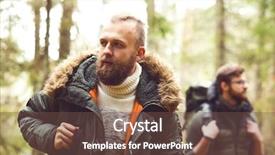  Presentation with camp volunteer orientation - Slides with route free - camp adventure traveling and friendship background and a tawny brown colored foreground