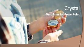  Presentation with compass road - Colorful PPT theme enhanced with route free - female hands holding compass backdrop and a gray colored foreground