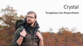  Presentation with hike forest - Cool new presentation with route free - hiking in forest camp adventure backdrop and a white colored foreground