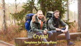  Presentation with hike forest - Slides consisting of route free - hiking in forest camp adventure background and a tawny brown colored foreground