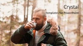  Presentation with hike forest - Theme consisting of route free - hiking in forest camp adventure background and a lemonade colored foreground