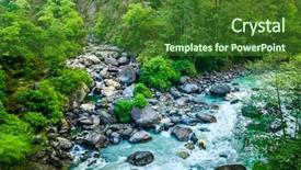  Presentation with everest - Theme having mountain valley beautiful river landscape background and a forest green colored foreground