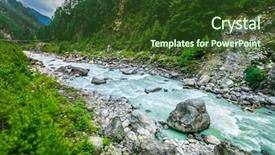  Presentation with river valley - Amazing slides having mountain valley beautiful river landscape backdrop and a tawny brown colored foreground
