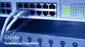  Presentation with computer room - Cool new presentation with router-in-company-s-computer backdrop and a ocean colored foreground