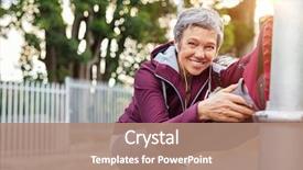  Presentation with daily routine - Colorful PPT theme enhanced with routine warming up before running backdrop and a coral colored foreground