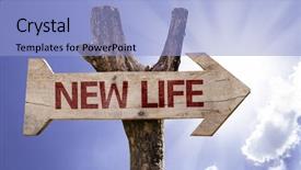  Presentation with life - Presentation enhanced with same direction - new life wooden sign background and a light blue colored foreground