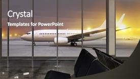  Presentation with tourists - PPT theme enhanced with  background and a  colored foreground