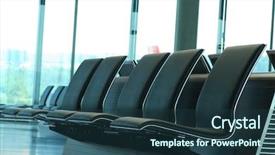  Presentation with airport lounge - Amazing slides having empty runway - waiting lounge in an airport backdrop and a arctic colored foreground
