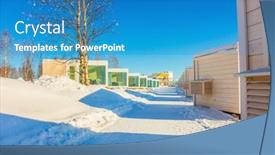  Presentation with tourism hotel - Beautiful presentation featuring rovaniemi-lapland-finland-march-7 backdrop and a teal colored foreground