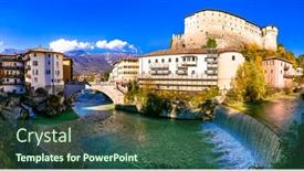  Presentation with italy - PPT theme featuring rovereto-beautiful-historic-town background and a ocean colored foreground