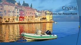  Presentation with morning sunrise - Beautiful presentation theme featuring rovinj-istria-croatia-sunset backdrop and a light blue colored foreground
