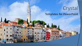  Presentation with croatia - Beautiful PPT layouts featuring rovinj-resort-istrian-peninsula-croatia backdrop and a light blue colored foreground