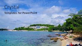  Presentation with croatia - Beautiful PPT theme featuring rovinj-resort-on-the-dalmatian backdrop and a light blue colored foreground