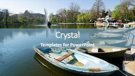  Presentation with boats - Slides enhanced with cismigiu park in bucharest background and a teal colored foreground