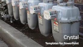  Presentation with energy meter - Slide deck with row gray gas meters background and a dark gray colored foreground