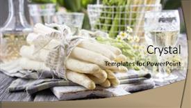  Presentation with white green - Presentation design featuring row green and white asparagus background and a soft green colored foreground