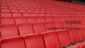  Presentation with construction red - PPT layouts with row in football soccer stadium background and a red colored foreground