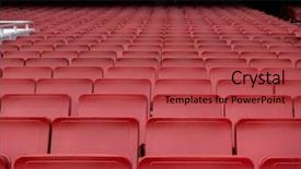  Presentation with football stadium - Beautiful presentation theme featuring row in football soccer stadium backdrop and a red colored foreground
