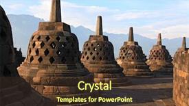  Presentation with borobudur temple - Slides enhanced with row in yogyakarta java indonesia background and a tawny brown colored foreground