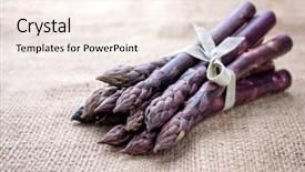  Presentation with asparagus - Amazing presentation theme having row lilac asparagus as close backdrop and a sky blue colored foreground