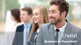  Presentation with people - Audience pleasing PPT layouts consisting of row looking in same direction backdrop and a gray colored foreground