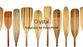  Presentation with wooden - Audience pleasing presentation theme consisting of row of 10 wooden canoe backdrop and a yellow colored foreground