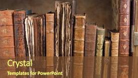  Presentation with ancient - Audience pleasing presentation design consisting of row of ancient books some backdrop and a tawny brown colored foreground