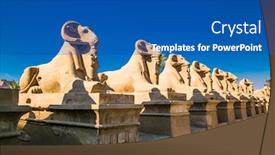  Presentation with ancient egypt - Beautiful presentation featuring row-of-ancient-sculptures backdrop and a ocean colored foreground