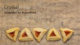  Presentation with apricot - Slides enhanced with row-of-apricot-hamantaschen-cookies background and a coral colored foreground