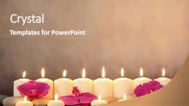  Presentation with orchid - Audience pleasing presentation design consisting of row of aromatic candles backdrop and a coral colored foreground