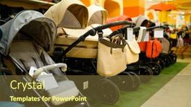  Presentation with nobody - Beautiful slides featuring row-of-baby-strollers backdrop and a tawny brown colored foreground