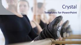  Presentation with ballet - Amazing slide set having row of ballet dancers practicing backdrop and a sky blue colored foreground