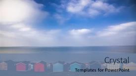  Presentation with british - Amazing PPT layouts having row of beach huts in tankerton near whitstable in kent - british summer backdrop and a seafoam green colored foreground