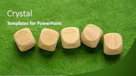  Presentation with blank - Amazing PPT layouts having row-of-blank-wooden-dice backdrop and a tawny brown colored foreground