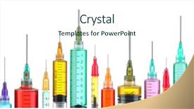  Presentation with diversity bright colors - Slide deck enhanced with row of bright colorful syringes background and a cool aqua colored foreground