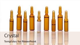  Presentation with brown and white - Colorful PPT theme enhanced with row of brown medical ampoules backdrop and a  colored foreground