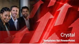  Presentation with black people - Colorful presentation design enhanced with row of business people backdrop and a  colored foreground