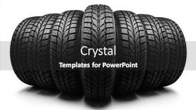  Presentation with tires - Cool new presentation design with row-of-car-tires-isolated backdrop and a dark gray colored foreground