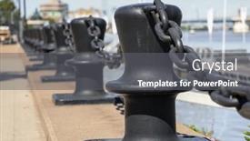  Presentation with iron - PPT theme featuring row-of-cast-iron-posts background and a gray colored foreground