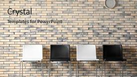  Presentation with waiting room furniture - Audience pleasing presentation theme consisting of row of chairs job interview backdrop and a  colored foreground