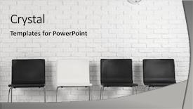  Presentation with room interior design - Cool new presentation design with row of chairs job interview backdrop and a light gray colored foreground